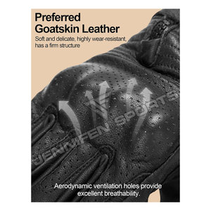 Guantes de Motociclismo de Cuero Vacuno para Hombre, Protección Completa para las Manos, Resistentes al Viento, de Alta Calidad, para Invierno - Product Image 4
