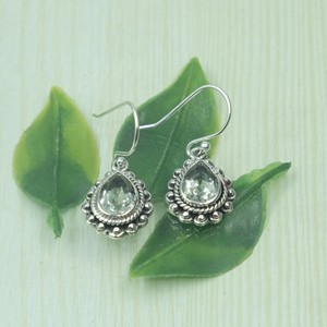 Pendentif en argent sterling 925 pur, améthyste verte en forme de goutte, fait main, style vintage minimaliste, plaqué or rose et or jaune - Product Image 6