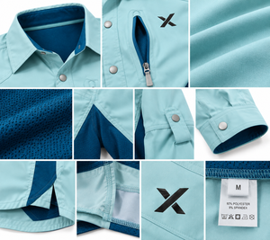 เสื้อเชิ้ตแขนยาวสำหรับเด็กและเยาวชน-Deep Lagoon-หกสี-ผ้าโพลีเอสเตอร์/คอตตอน-UPF 50-สีและโลโก้ปรับแต่งได้ - Product Image 4