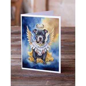 Lunatique A7 Taille 5x7 Staffordshire Bull Terrier 'My Angel' Cartes de Voeux Pack 8 Cartes de Note Vierges avec Enveloppes - Product Image 2