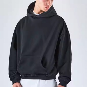Sudadera con Capucha Unisex 100% Algodón con Cierre, para Hombre, Corte Regular, Forrada, Diseño Bordado, Patrón Sólido, Cuello con Capucha, Estilo Hip Hop - Product Image 4