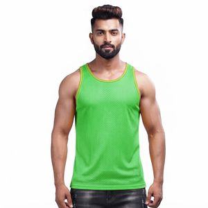 Factory Price Breathable Men Sports Mesh Sleeveless Mesh <b>Singlets</b> for Men Transparent Vest for Sale Transparent Vest - Product Image 4