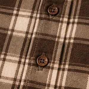 Chemise à manches longues pour homme en coton à carreaux marron beige, décontractée, boutonnée, fabrication sur mesure, vêtements de mode en gros - Product Image 3