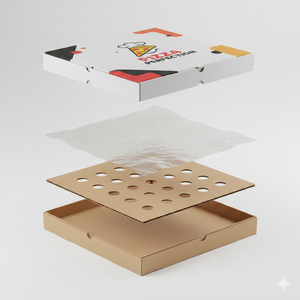Caja de Pizza Cilíndrica Desechable Personalizada de Cartón Corrugado con Cierre Magnético y Asa, Ecológica y Reciclable para Entrega de Alimentos - Product Image 2