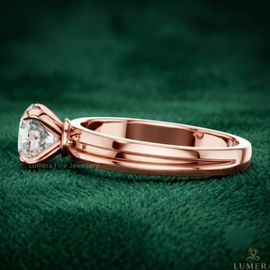 Bague de fiançailles Lumera Fine Jewellery, diamant de laboratoire D VVS2 taille brillant, certifié IGI, plaqué or 18 carats, luxe pour femme - Product Image 2