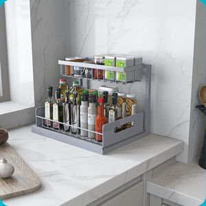 2-Tier Pull Out Slide Under-Sink Organizer <b>Kitchen</b> <b>Storage</b> Cabinet Shelves for Bathrooms and <b>Kitchens</b> - Product Image 5