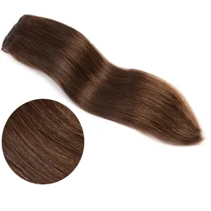 Extensions de cheveux indiens à clipser, trame nouée à la main, double épaisseur, Remy, pointes pleines, couleur brun naturel, toutes les couleurs adaptées - Product Image 6