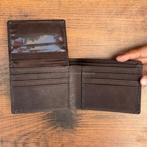 Portefeuilles en cuir de vachette véritable vintage pour hommes Organisateur Porte-cartes Style décontracté tendance Portefeuille court en cuir de vachette Pochette - Product Image 5