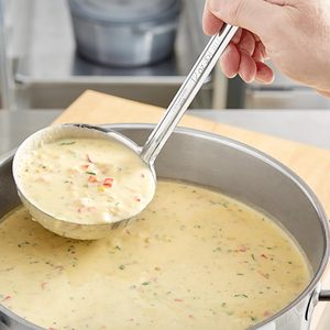 Louche à soupe en acier inoxydable de haute qualité avec long manche à crochet – Ustensiles de cuisine professionnels et domestiques en gros - Product Image 4