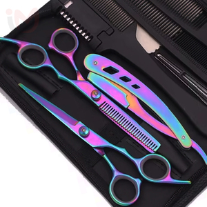 Hair Scissors Thinning Shears <b>Razor</b> Comb <b>Set</b> Stainless Steel Professional Barber Salon Tool High Quality Customized Color - Product Image 3