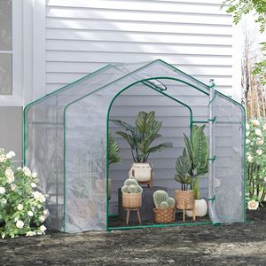 Portable <b>6</b> <b>X</b> 3 <b>X</b> <b>6</b> Walk-in <b>Greenhouse</b> with PVC Cover and Zipper Door Top Vent Steel Frame Garden Hot House - Product Image 2