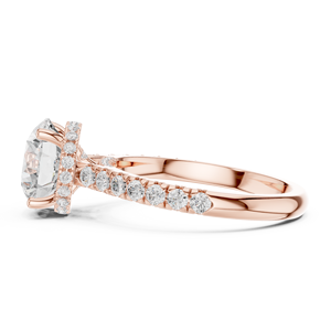 Anillo de Compromiso de Diamantes de Corte Brillante Redondo de Platino con Diamantes Laterales, Estilo Clásico, Certificado por GIA, Joyería para Mujer - Product Image 3