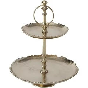 Creative Metal 2 Tier Cake Stand Cake Display Tray Dessert Serving Holder Table Decor - Product Image 2