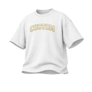 T-shirt Homme Oversize en Coton Texturé à Épaules Tombantes, Motif Gaufré, Logo Personnalisé, Style Streetwear, Qualité Supérieure, Vierge pour Impression OEM - Product Image 1