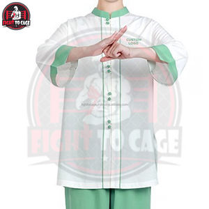 ชุดกังฟูคุณภาพพรีเมียมสีตัดกันแบบกำหนดเอง ผ้าโพลีเอสเตอร์ระบายอากาศได้ดี ชุดศิลปะการต่อสู้ โลโก้ด้านหน้า สำหรับผู้ใหญ่ทั้งชายและหญิง FIGHT - Product Image 4