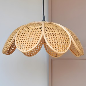 Abat-jour en rotin à bord festonné pour chambre d'enfant, mobilier de crèche, vente en gros - Product Image 1