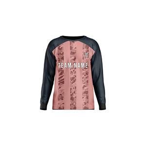Maillot de gardien de but de football professionnel à manches longues, texture grunge, rayures verticales, respirant, séchage rapide, personnalisable avec nom, numéro et logo de l'équipe - Product Image 4