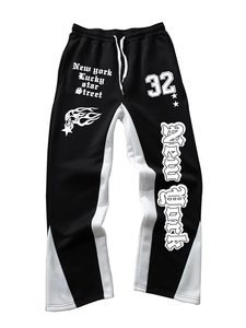 Pantalones Deportivos para Hombre New York Lucky Star Street, Talla 32, Cintura Elástica con Cordón, Franja Lateral, Transpirables, Tejidos, Estilo Otoñal - Product Image 1