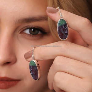 Pendientes de Plata de Ley 925 sólidos hechos a mano, Pendientes colgantes, joyería de plata hecha a mano, pendientes de piedras preciosas facetadas - Product Image 5