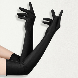Gants longs en satin brillant extensibles pour femmes, pour cosplay, Halloween, opéra, mariage, mariée - Product Image 5