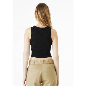 Bella toile 1019 femmes MICRO RIB RACER Crop TANK femmes respirant col rond Crop débardeur sans manches côtes hauts en tricot - Product Image 5