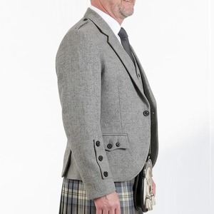 High Quality Argyle <b>Jacket</b> Scotland Style <b>Tweed</b> Kilt <b>Jacket</b> <b>Men</b> Wedding Formal Wear OEM ODM Manufacturer - Product Image 3