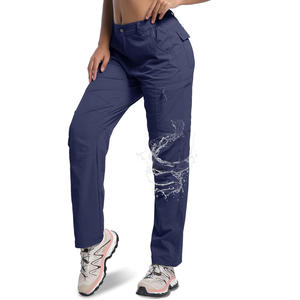 Pantalon cargo taille haute pour femme, vêtements de travail personnalisés, pantalon élégant avec plusieurs poches, impression du logo de la marque - Product Image 5