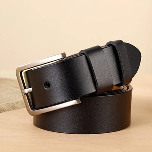 Cinturones de Cuero Vacuno Casuales Personalizados de Alta Calidad con Hebilla Cuadrada, Diseño Sólido, Ajustables para Hombre - Venta al Por Mayor, MOQ Bajo - Product Image 5