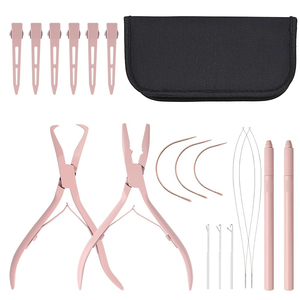 MARI INSTRUMENTS Kit d'outils de pose d'extensions capillaires en acier inoxydable personnalisé de haute qualité – Pince, outil à boucle et ensemble de pinces - Product Image 1