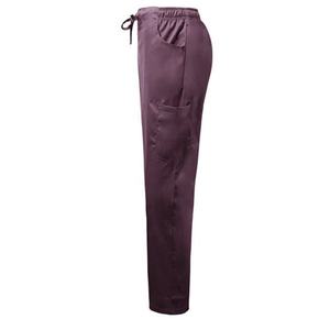 Women Medical Scrub Set Purple V-Neck Top With Pockets And Drawstring Pants Polyester Hospital Uniforms - Product Image 6