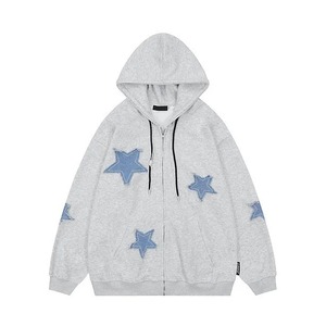Pull à capuche rétro américain Star Pic, en molleton, coupe ample, décontracté, pour couples - Product Image 2