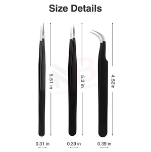 Nouvelles pinces à cils en acier inoxydable pour extensions de cils, usage professionnel, écologiques, logo personnalisé - Product Image 6