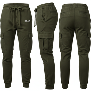 Pantalon de jogging décontracté rose en coton pour homme avec cordon de serrage à la taille et poches – Idéal pour l'automne - Product Image 4