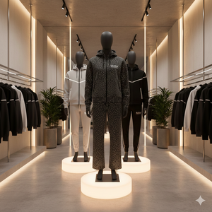 Conjunto de Sudadera con Capucha y Pantalones Deportivos Personalizados de Talla Grande, Ecológicos, con Pedrería, Cierre Completo, Bordado Desgastado, Estilo Urbano, Ranzia Industry - Product Image 6