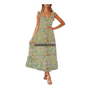 Vestido de Tirantes Finos de Algodón, Diseño Boho, Estampado en Bloque, Fabricación de Alta Calidad de la India, Hermoso Algodón Estampado a Mano - Product Image 3
