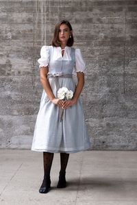 Robe midi trapèze en lin pour femme, sans manches, col carré, avec ceinture, décontractée, d'été, respirante, tissée, couleur unie, ourlet évasé - Product Image 5