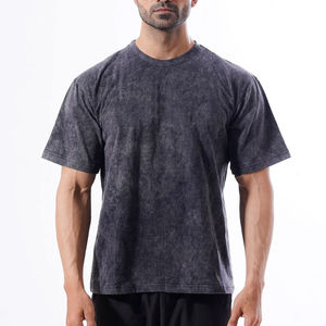 Camiseta de Gran Tamaño para Hombre, Nueva Llegada, Fabricada en Fábrica, Lavado Ácido, 100% Algodón, Transpirable y de Secado Rápido, Largo Regular, Nuevo Diseño - Product Image 1