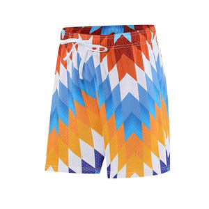 Pantalones Cortos Deportivos Casuales para Hombre, Estampado Geométrico, Sublimación, Secado Rápido, Cordón Ajustable, 100% Poliéster, Cintura Media - Product Image 5