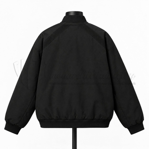 Chaqueta Bomber Negra Unisex con Cierre de Cremallera, Cuello Alto, Estilo Urbano, Resistente al Viento, Secado Rápido, Ecológica, Transpirable, de Poliéster - Product Image 2
