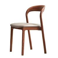 Chaise de salle à manger moderne en bois, siège rembourré en similicuir, dossier incurvé pour la maison, le bureau, les hôtels, les restaurants, les bars (bois rotin)