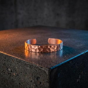 Handmade Thick Hammered Pure Copper Cuff Bangle <b>Bracelet</b> Solid Metal Copper Craft Healing Wellness Jewelry For Men and Women OEM - Product Image 2