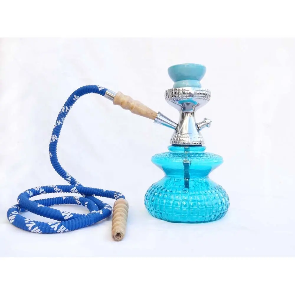 Pipa Kaca Hookah Eksklusif Kaca Hookah Eksklusif Vapor Besar untuk Dijual Kaca Hookah Warna Biru Muda Desain Baru untuk Legenda