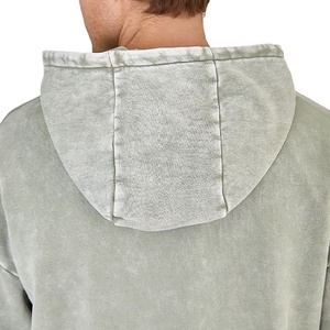 Sweat-shirts à capuche à épaules tombantes en coton 100% lavé à l'acide, personnalisés en gros pour hommes, polaire épaisse, écologique, col à capuche, poche - Product Image 5