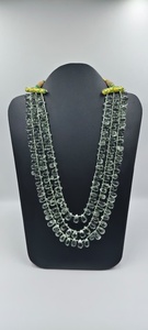 Natural Green Amethyst Smooth Pear Drops Multi Strand <b>Necklace</b> Handmade Bezel Setting Gemstone <b>Statement</b> Jewelry Wholesale Beads - Product Image 2