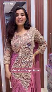 Collection Premium : Saree prêt-à-porter en soie Rangoli aux couleurs éclatantes, avec broderies et double travail de sequins, pour les occasions festives - Exportateur indien - Product Image 6