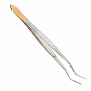 Pinzas quirúrgicas con mango dorado de acero inoxidable, anguladas, para algodón, pinzas de sujeción, instrumentos de precisión para implantes dentales y tejidos. - Product Image 4
