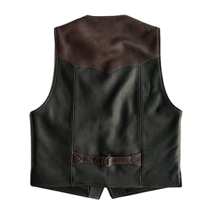 Wholesale Men's Winter Leather Vest with Custom Logo Printing OEM Service Customizable Color & Design Leather Vest With OEM - Product Image 2