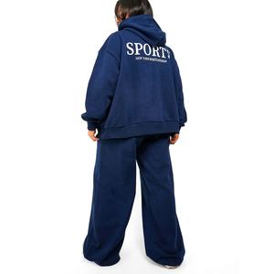 Vente en gros de qualité supérieure Logo personnalisé Costume de sport slim pour femme Ensemble 2 pièces avec pantalon Survêtement - Product Image 5