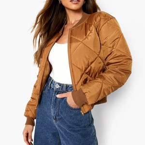 Women's <b>Lightweight</b> Bomber <b>Jacket</b> Custom Color Windproof Zip Closure Fashion Outerwear For Women - Product Image 1