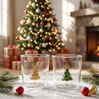 Mug à bière en verre borosilicate de haute qualité pour Noël - Design moderne et écologique pour la décoration festive de la maison et les arrangements de table
